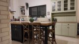 Kitchen-combined-wood-oak-black-island-grained-